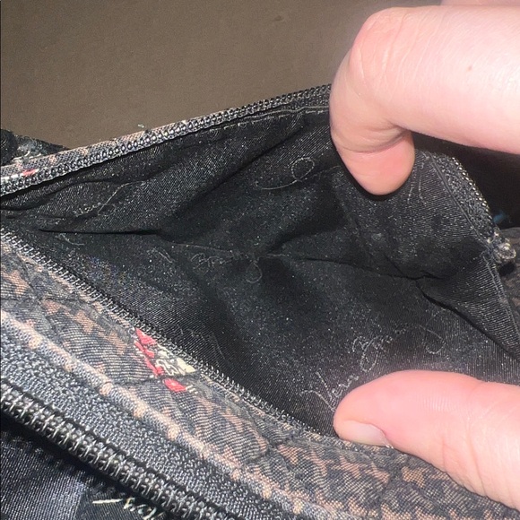 Vera Bradley Black and Red Patterned Wallet - Picture 5 of 5